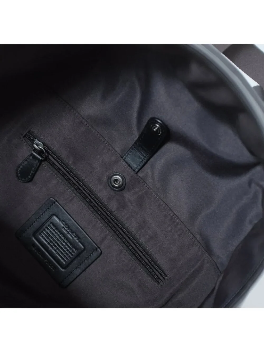 New Mens Coach Large All Leather Backpack Bag Black